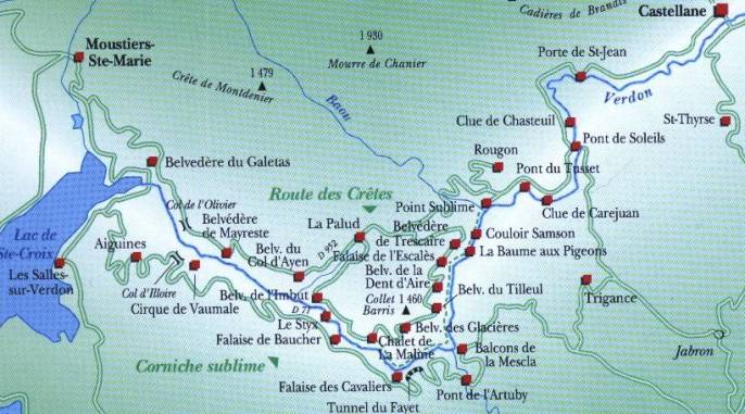 Verdon Gorge Map